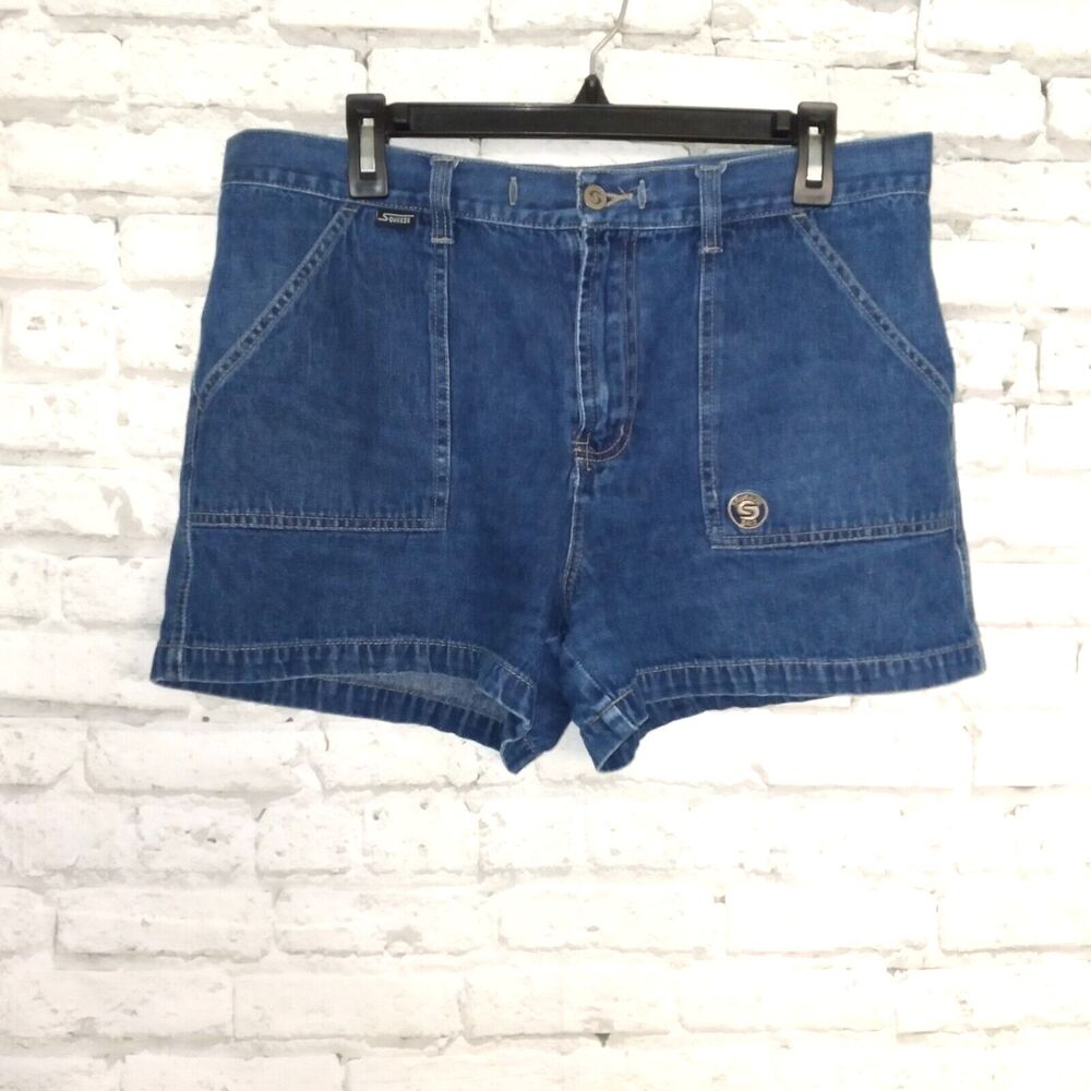 Squeeze Stephen Hardy Shorts Womens 13/14 Blue Denim High Rise